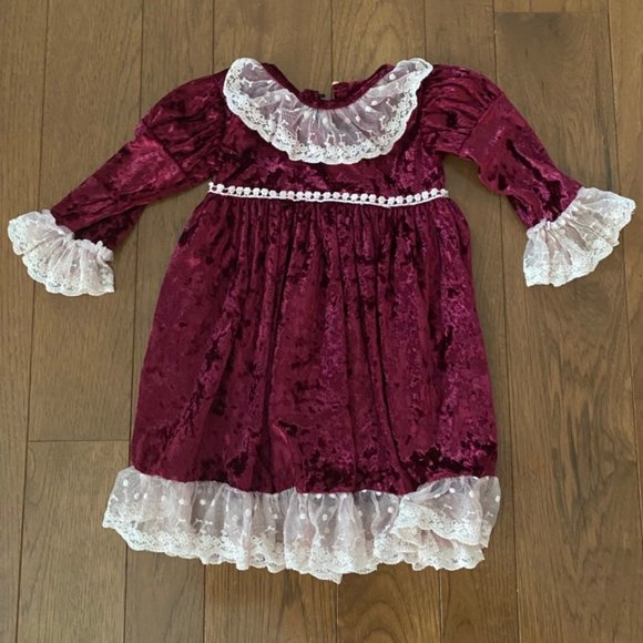 NWOT Frilly Frocks Velvet and Lace Dress (2T) - Picture 1 of 2